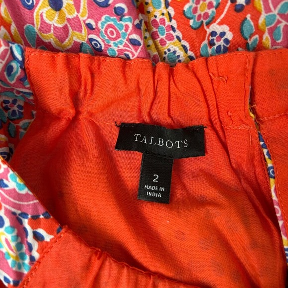 Talbots Tiered Halter Maxi Dress Medallion Casual Boho Summer Dress Size 2 - Picture 9 of 10